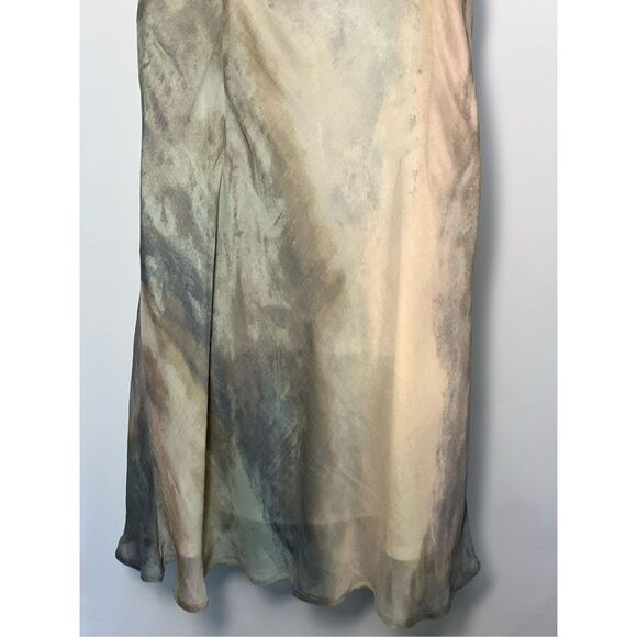 C Est. 1946 Marbled Lined Sleeveless Spaghetti Strap Slip Dress Gray Tan Small - Picture 8 of 8